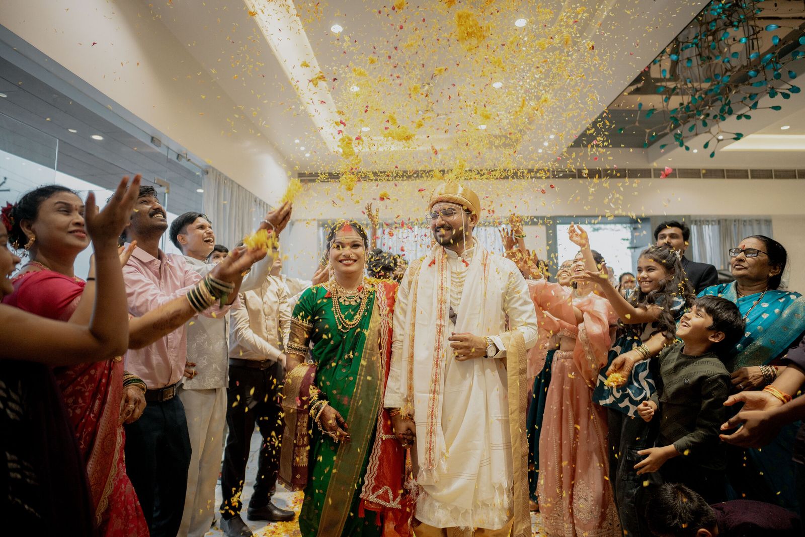 A wedding celebration in motion